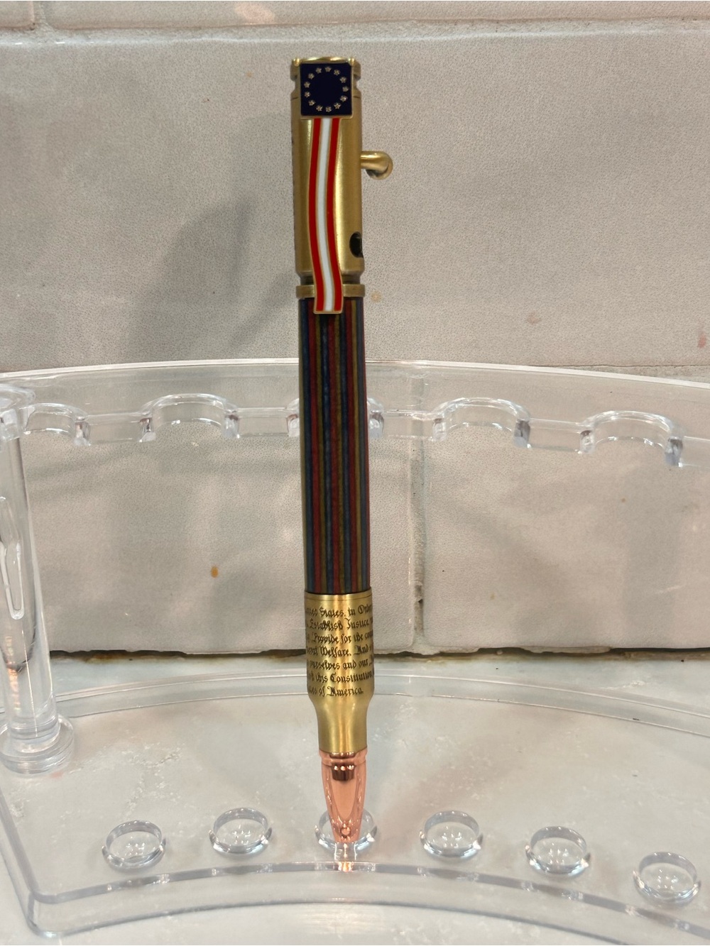 Artisan We The People Bolt Action Hand Turned Pen Flag Patriot